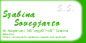 szabina sovegjarto business card